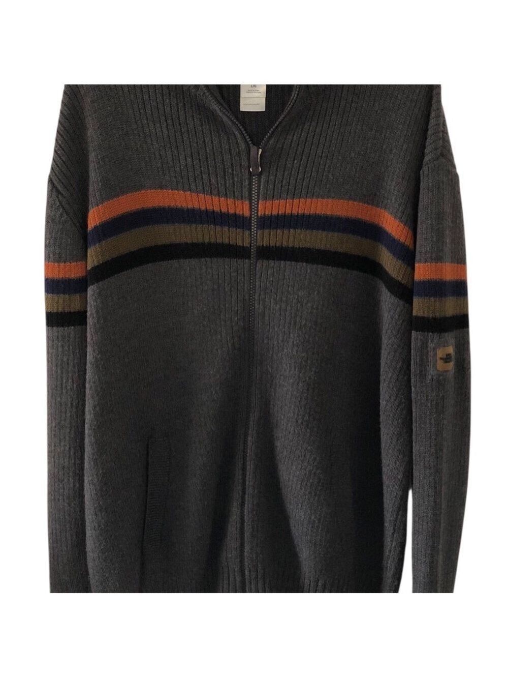 The North Face Men's Dark Gray Zip-Up Grandpa Style Oversized Warm Size Large